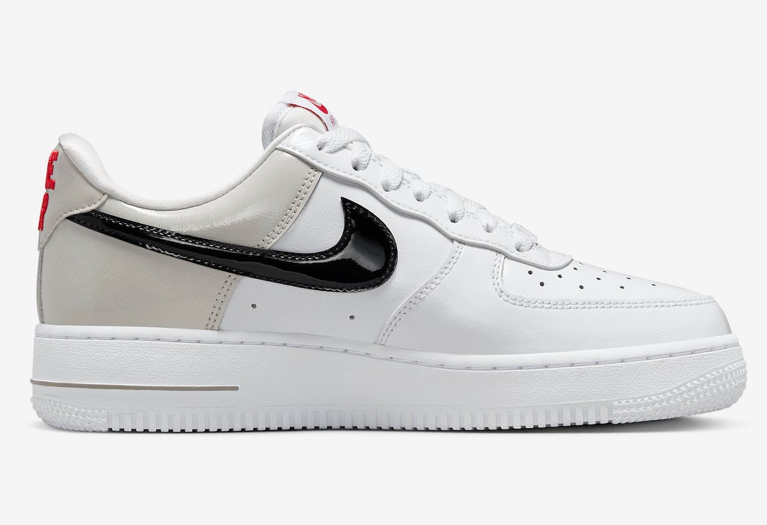 Nike Air Force 1 Low Light Iron Ore Black White University Red DQ7570-001 Release Date Info