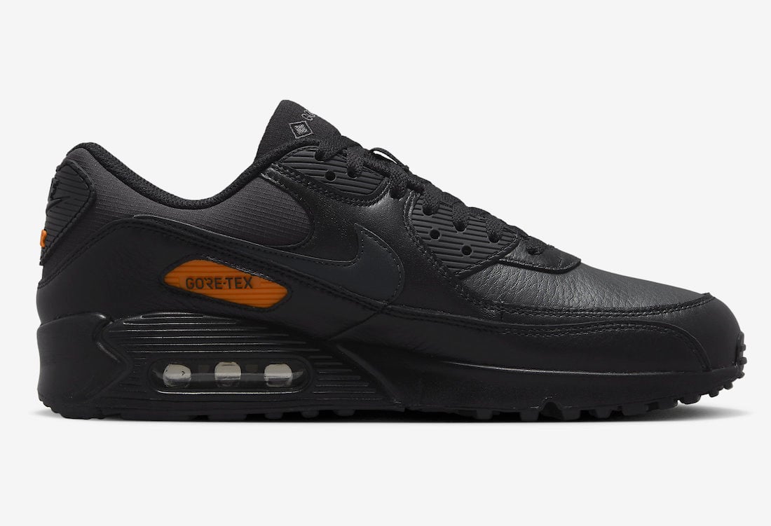 Nike Air Max 90 Gore-Tex Black Anthracite Safety Orange DJ9779-002 Release Date Info