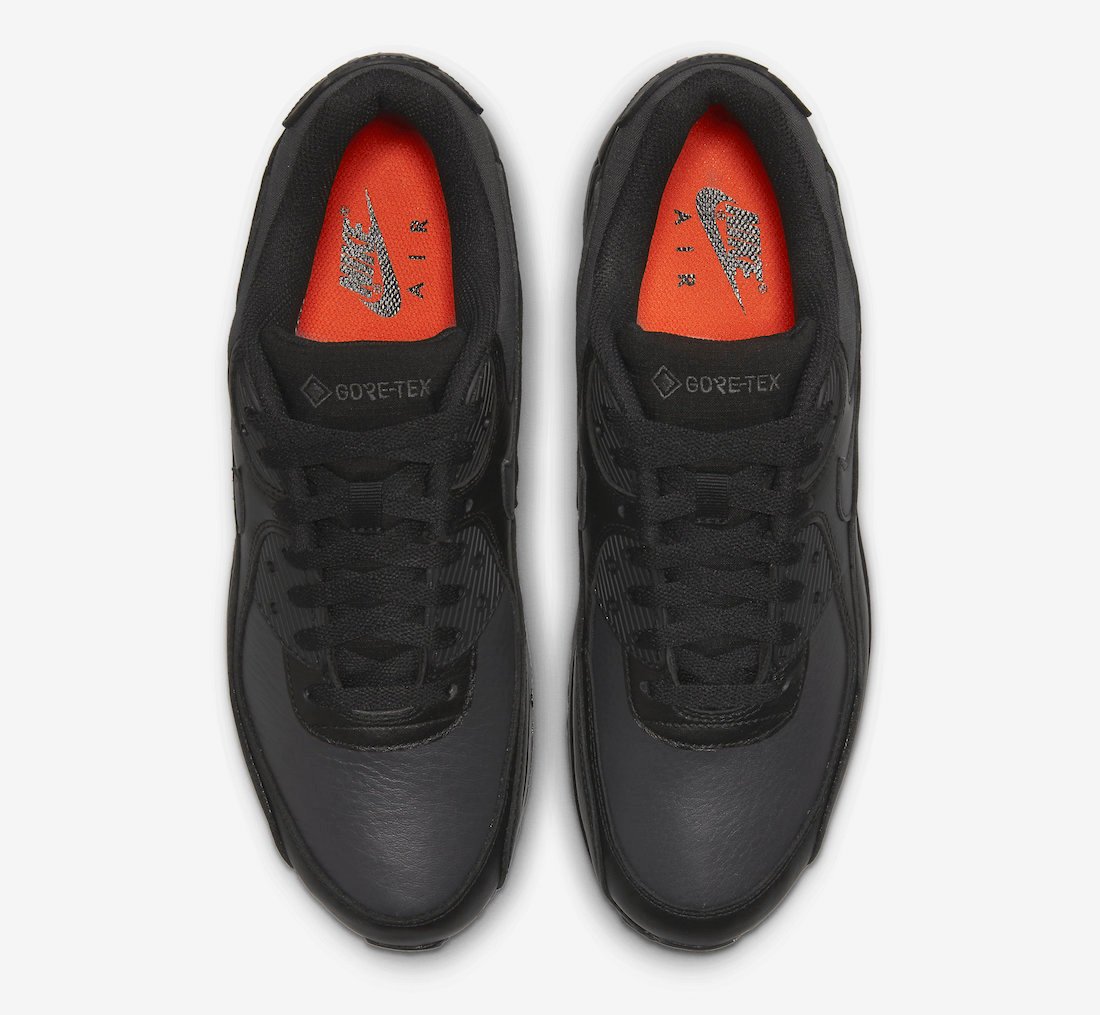 Nike Air Max 90 Gore-Tex Black Anthracite Safety Orange DJ9779-002 Release Date Info