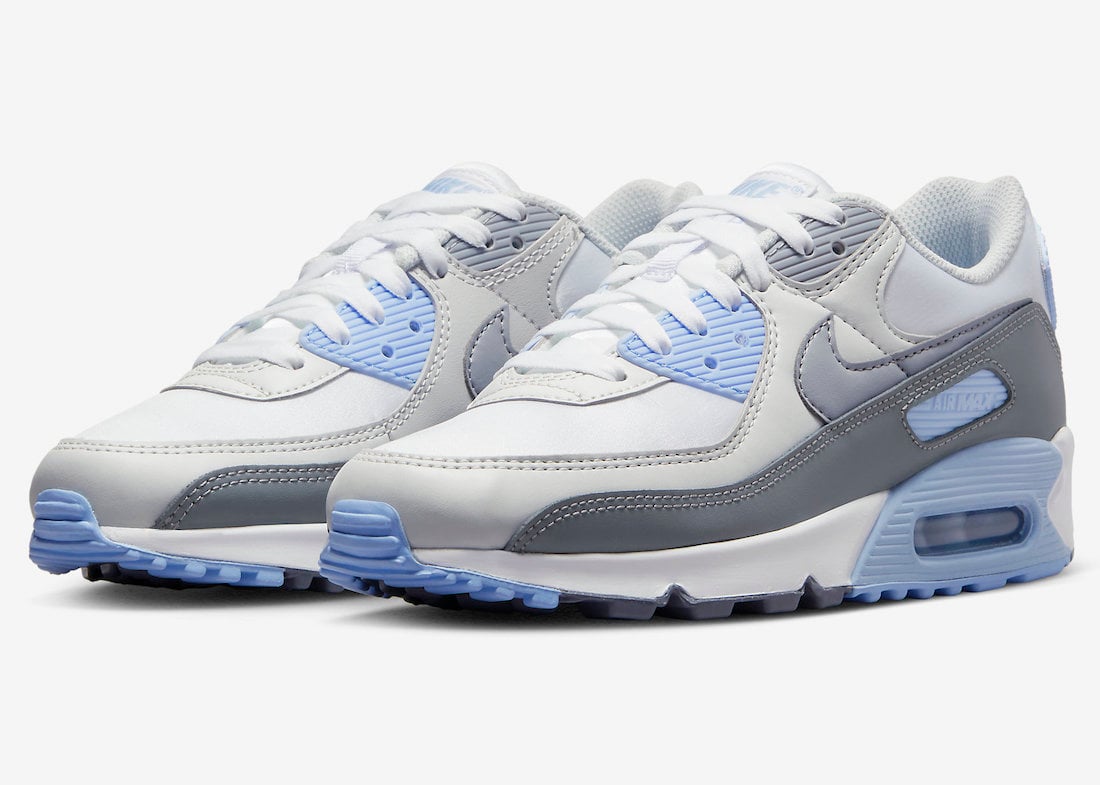 Nike Air Max 90 in White, Grey, and Purple