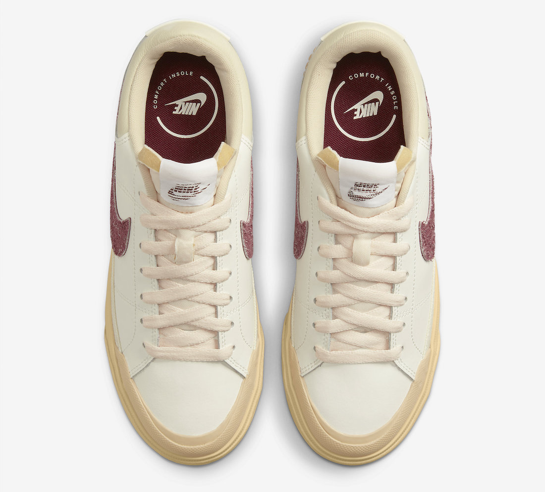 Nike Court Legacy Lift Sail Sesame Coconut Milk Dark Beetroot DZ4766-133 Release Date Info