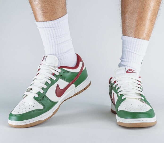 Nike Dunk Low Gorge Green Team Red FB7160-161 Release Date + Where to Buy | SneakerFiles