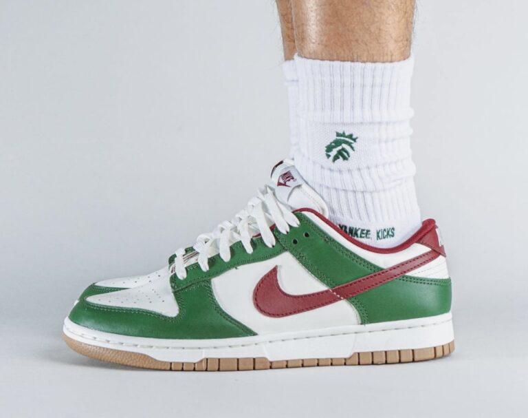 Nike Dunk Low Gorge Green Team Red FB7160-161 Release Date + Where to Buy | SneakerFiles