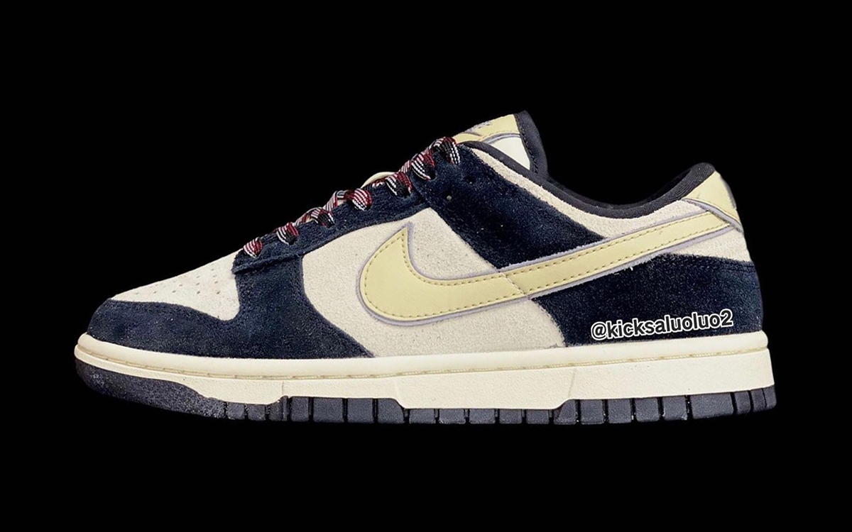 This Nike Dunk Low Features Navy Suede