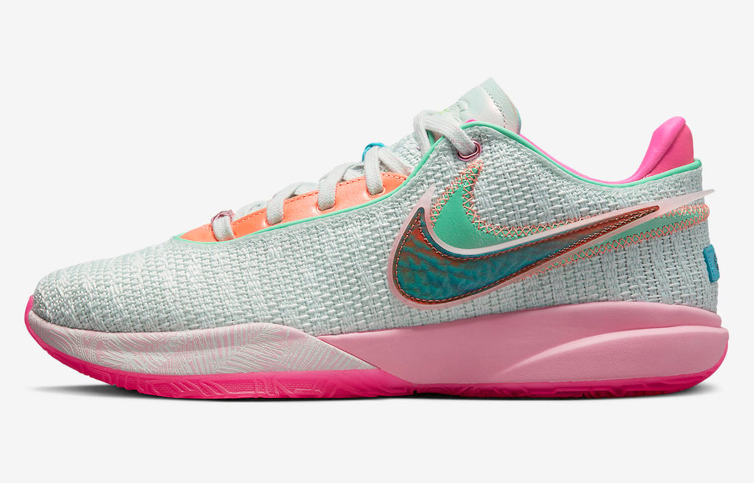 Date de sortie de la Nike LeBron 20 Time Machine Barely Green Medium Soft Pink DJ5423-300