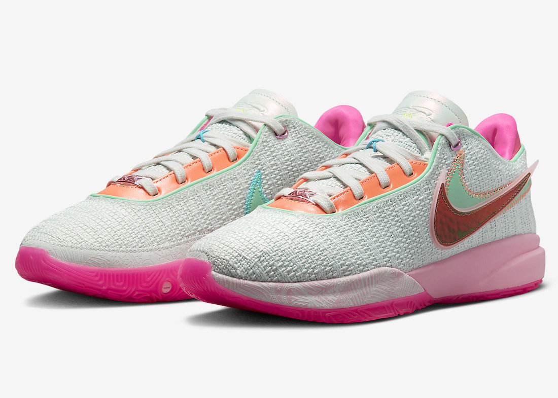 Nike LeBron 20 Time Machine Barely Green Medium Soft Pink DJ5423-300 Release Date Info