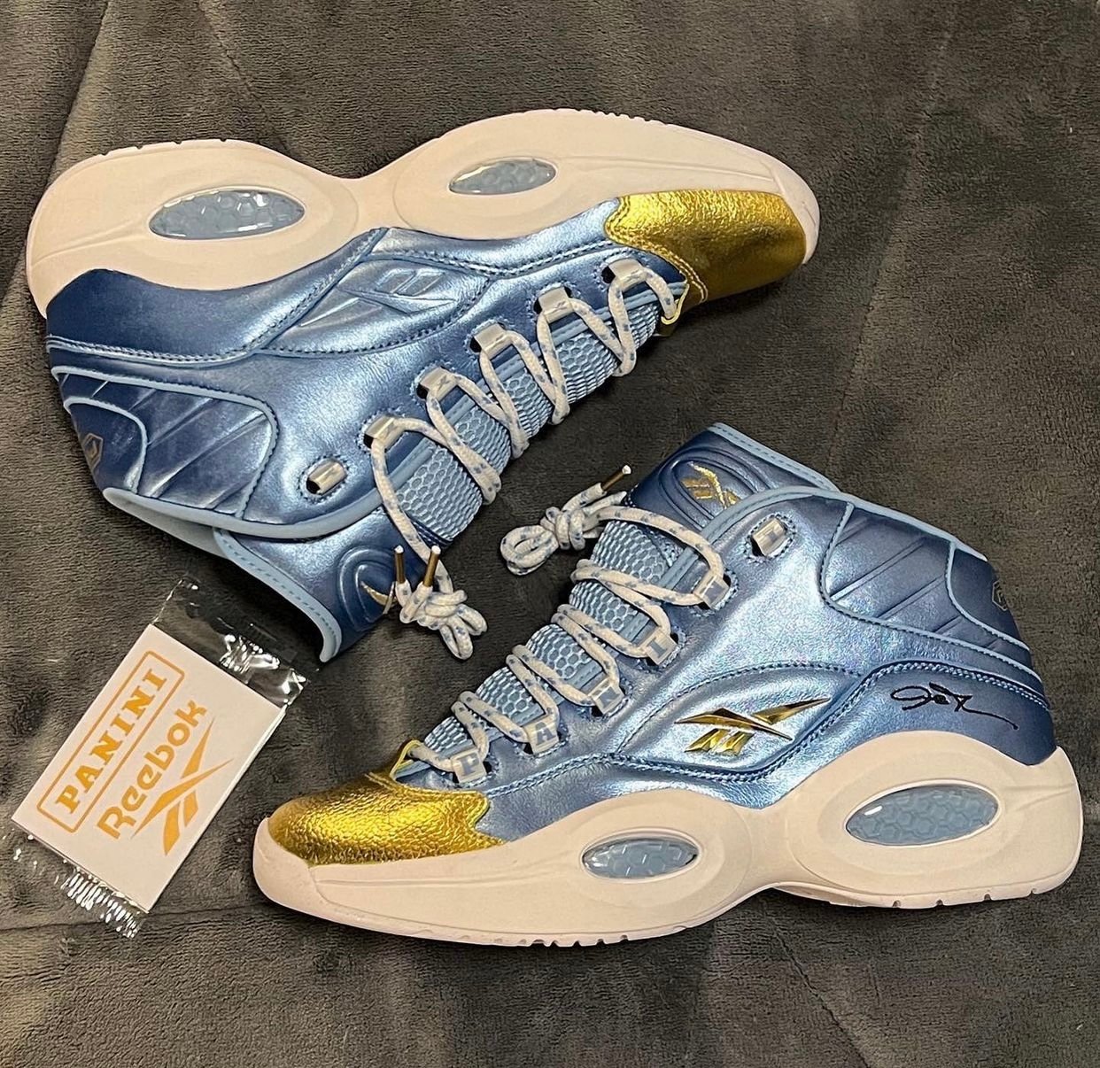Panini Reebok Question Mid Blue Gold Friends and Family Exclusive