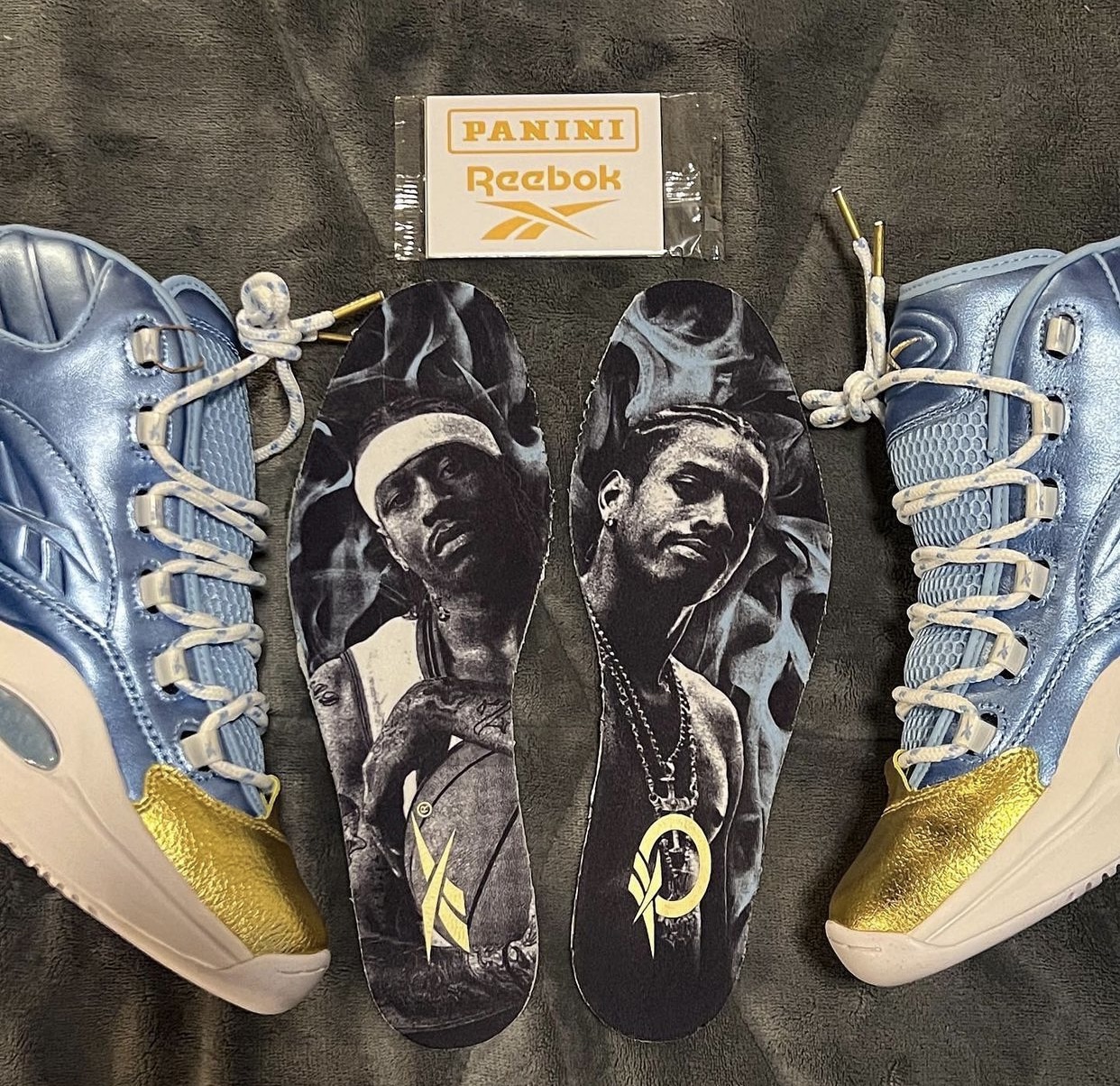 Panini Reebok Question Mid Blue Gold Friends and Family Exclusive