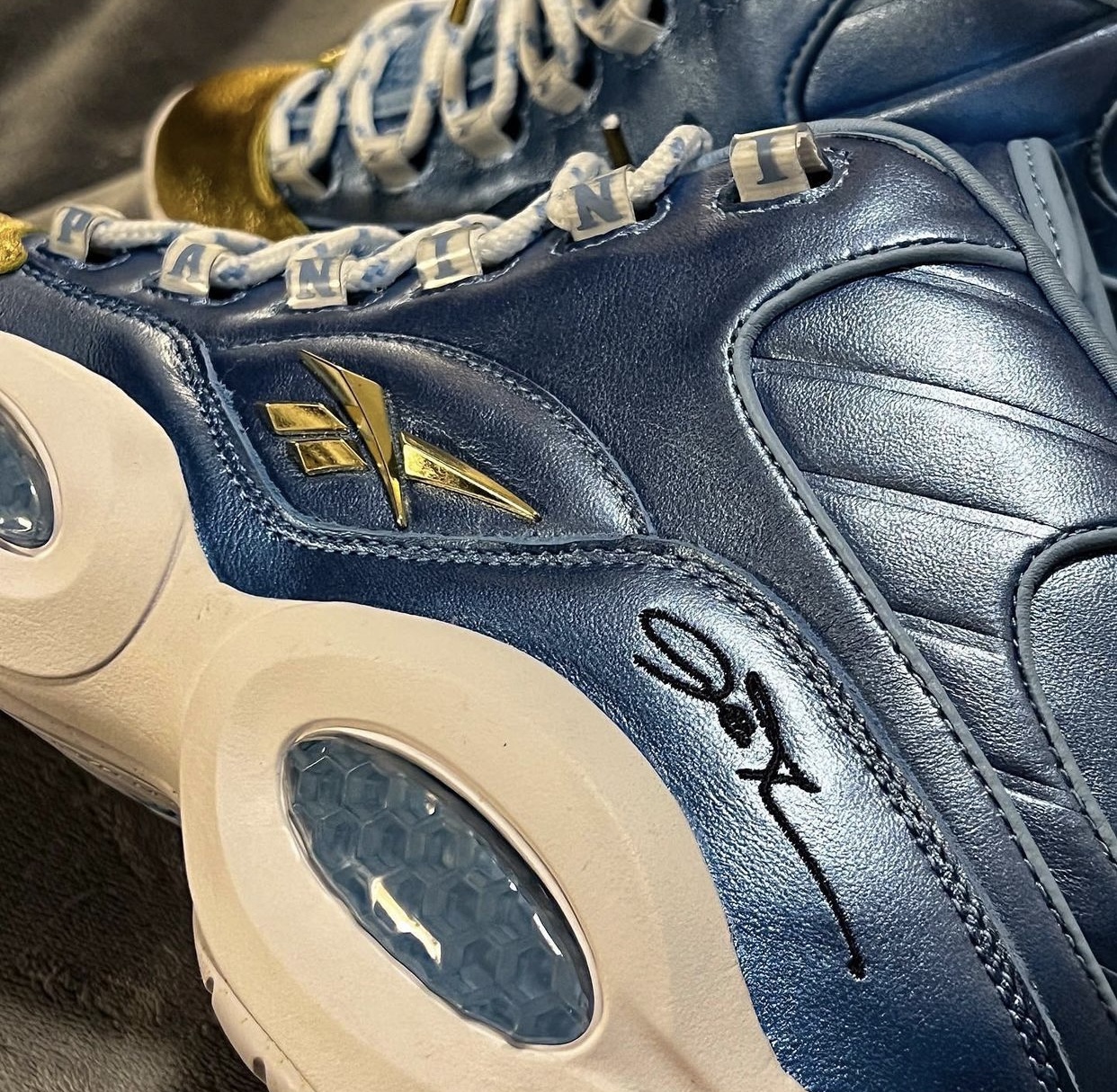 Panini Reebok Question Mid Blue Gold Friends and Family Exclusive