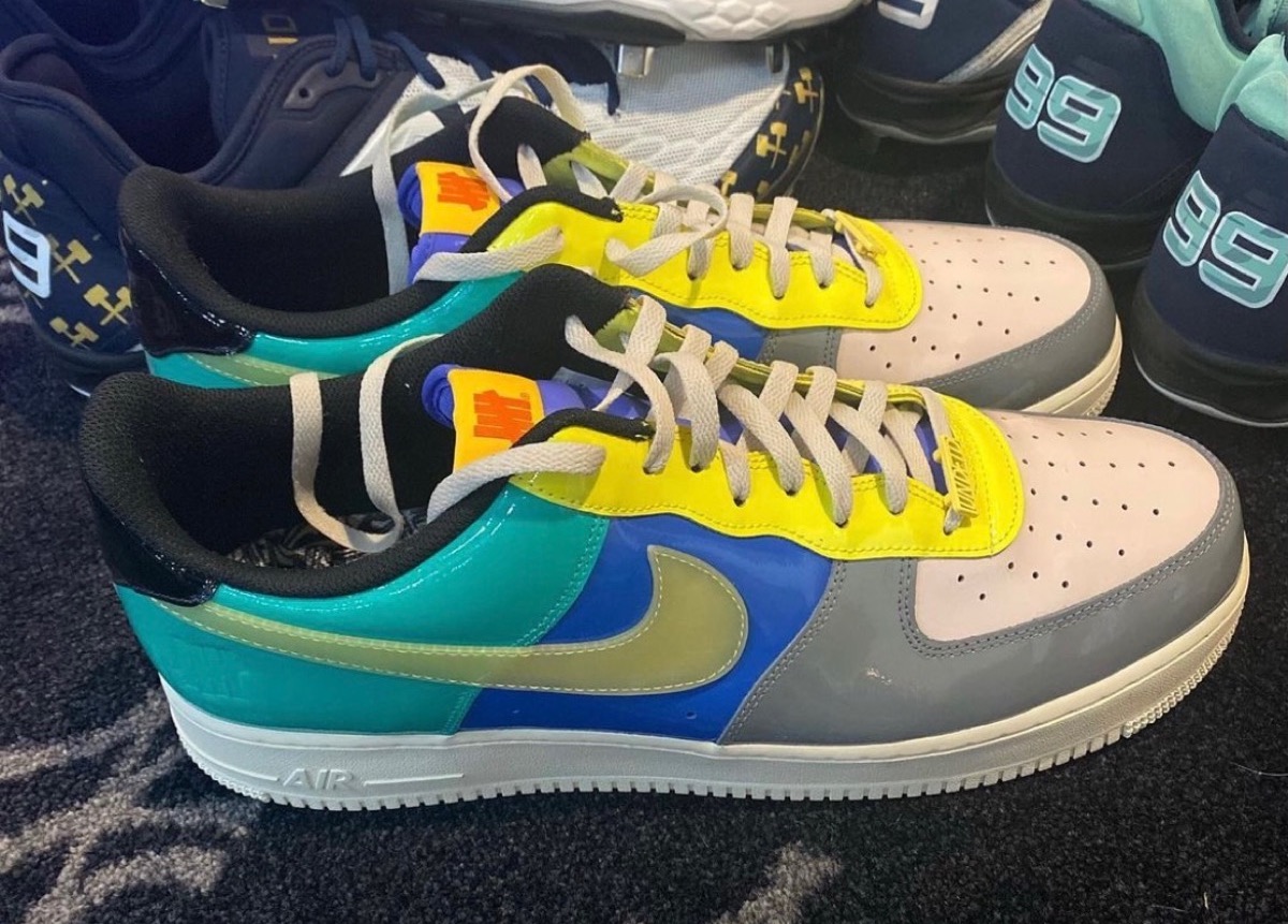 Undefeated Nike Air Force 1 Multi Patent Yellow Blue Teal