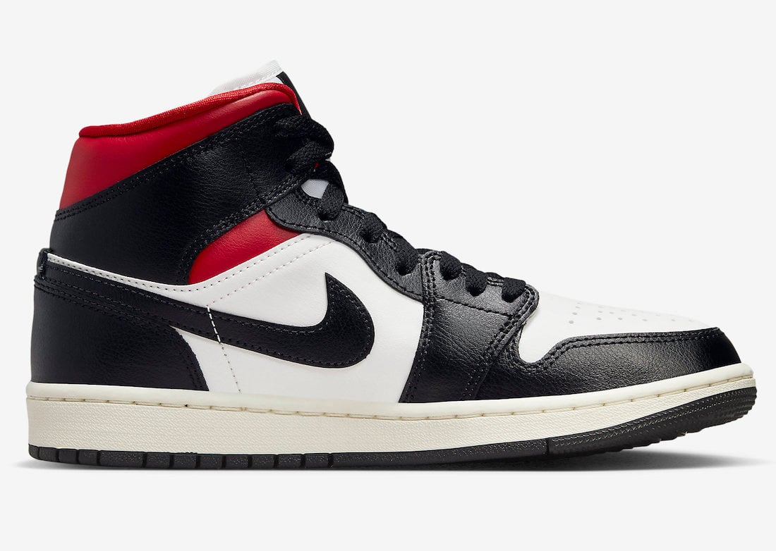Air Jordan 1 Mid Black Gym Red Sail BQ6472-061 Release Date Info