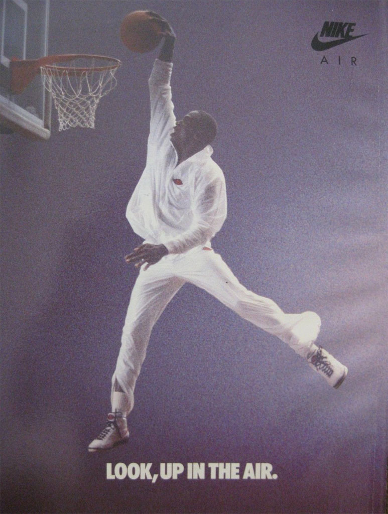 Michael Jordan Look Up In The Air Poster 1987