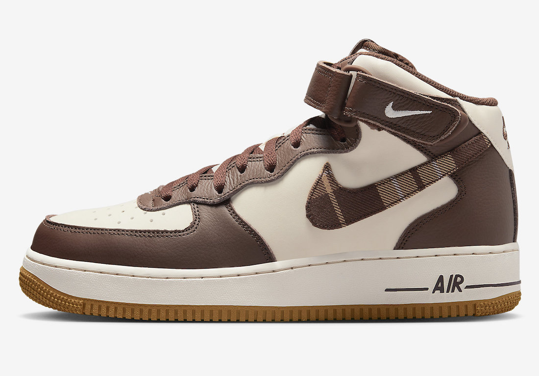 Nike Air Force 1 Mid Brown Plaid DV0792-100 Release Date Info