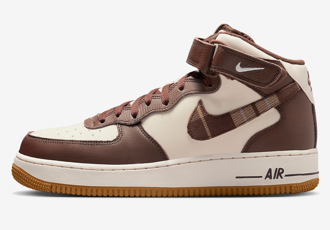 Nike Air Force 1 Mid Brown Plaid DV0792-100 Release Date Info