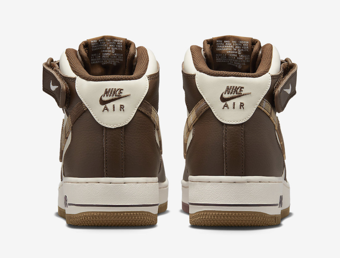 Nike Air Force 1 Mid Brown Plaid DV0792-100 Release Date Info