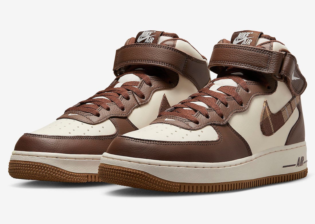 Nike Air Force 1 Mid ‘Brown Plaid’ Official Images