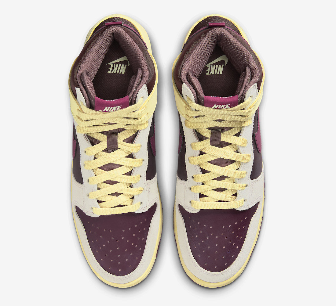 Nike Dunk High 1985 Valentines Day Alabaster Rosewood Earth Night Maroon FD0794-700 Release Date Info