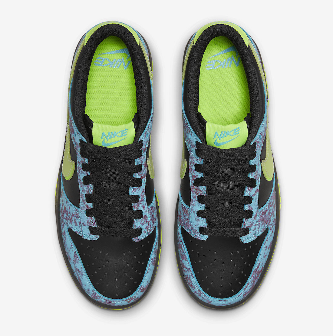 Nike Dunk Low GS Acid Wash Black Volt Baltic Blue DV1694-900 Release Date Info