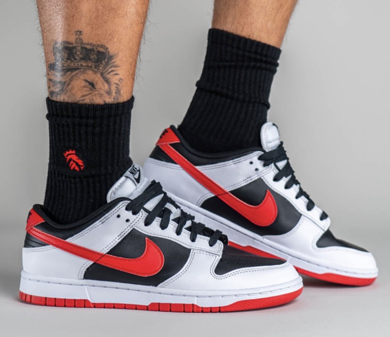Nike Dunk Low White Red Black On-Feet