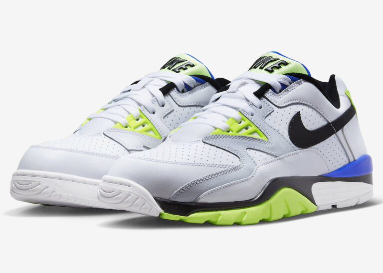 Nike Air Cross Trainer 3 Low in White, Volt, and Royal Blue