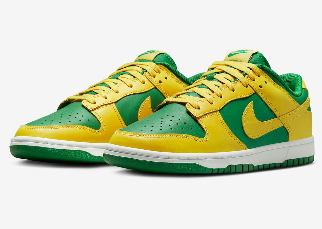 Nike Dunk Low Reverse Brazil Apple Green Yellow Strike DV0833-300 Release Date