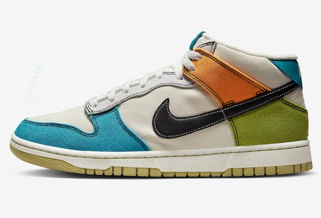 Nike Dunk Mid Pale Ivory Mineral Teal Moss Alpha Orange DV0830-100 Release Date Info