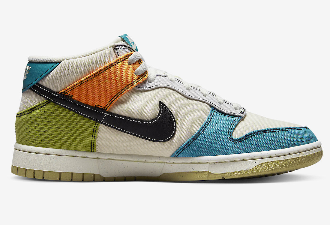 Nike Dunk Mid Pale Ivory Mineral Teal Moss Alpha Orange DV0830-100 Release Date Info