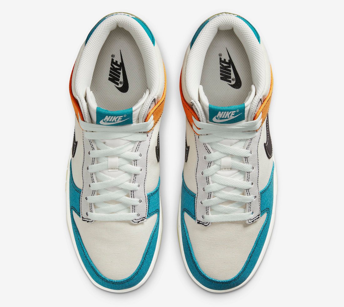 Nike Dunk Mid Pale Ivory Mineral Teal Moss Alpha Orange DV0830-100 Release Date Info