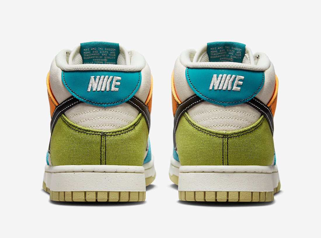 Nike Dunk Mid Pale Ivory Mineral Teal Moss Alpha Orange DV0830-100 Release Date Info