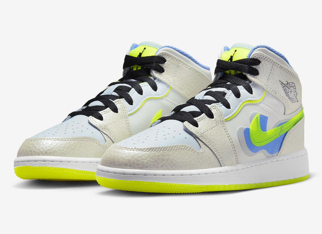 Air Jordan 1 Mid GS Releasing with Volt TPU Swooshes
