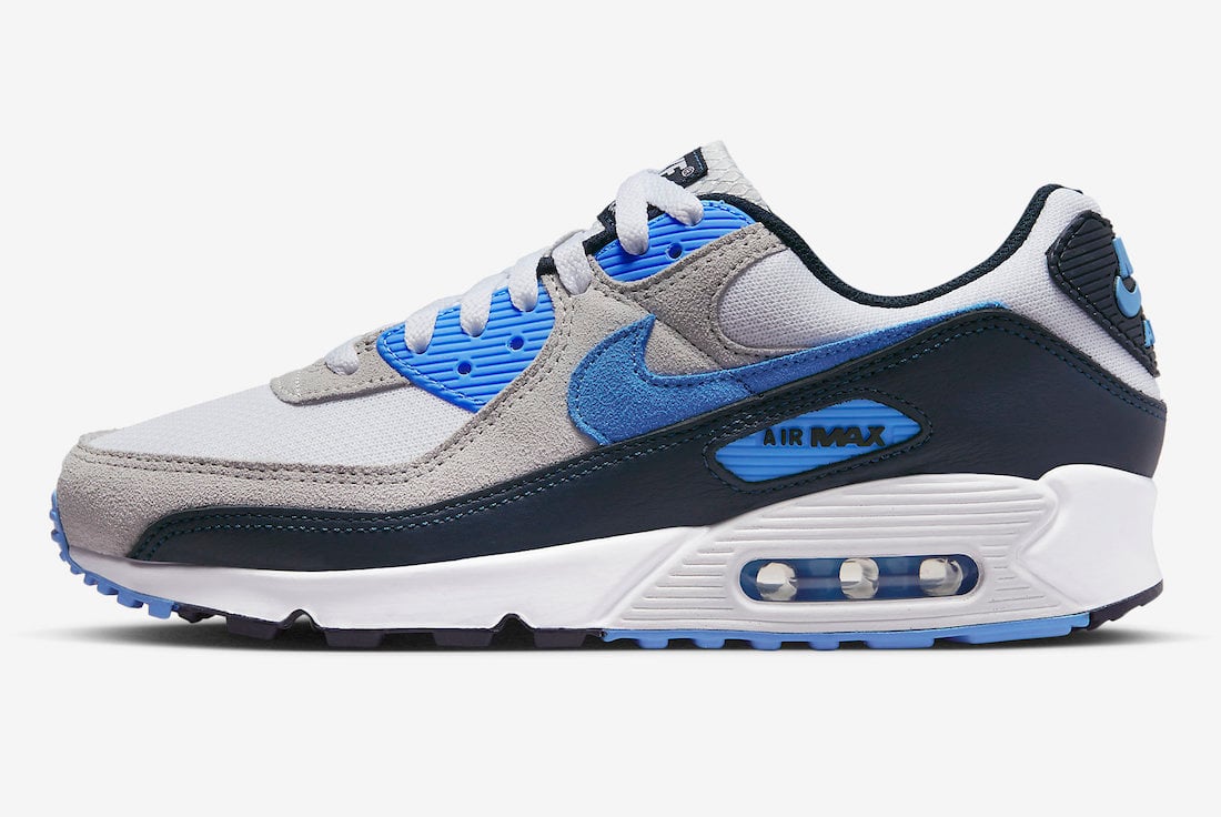 Nike Air Max 90 White University Blue Dark Obsidian DQ4071-101 Release Date Info