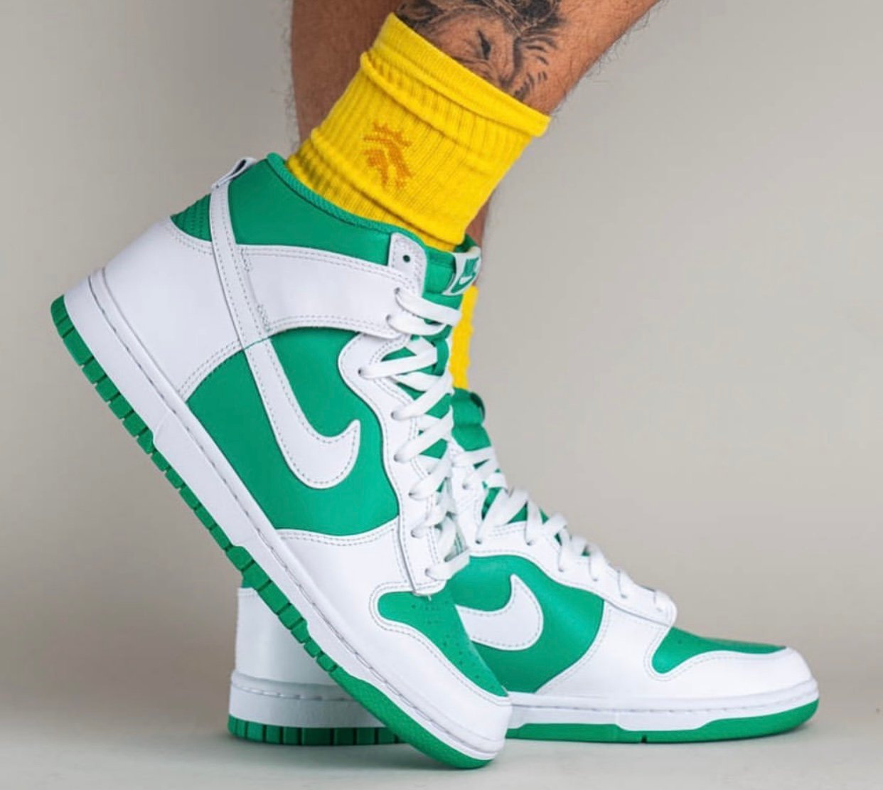 Nike Dunk High Pine Green White On-Feet