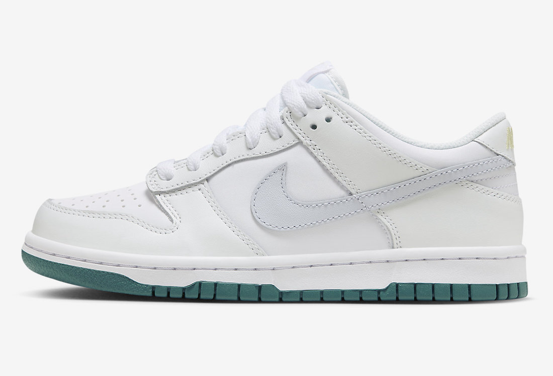 Nike Dunk Low GS White Green Grey FD9911-101 Release Date Info