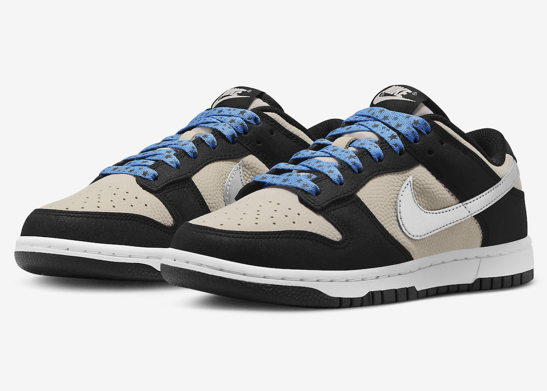 This Nike Dunk Low Features Stars and Metallic Silver Swooshes