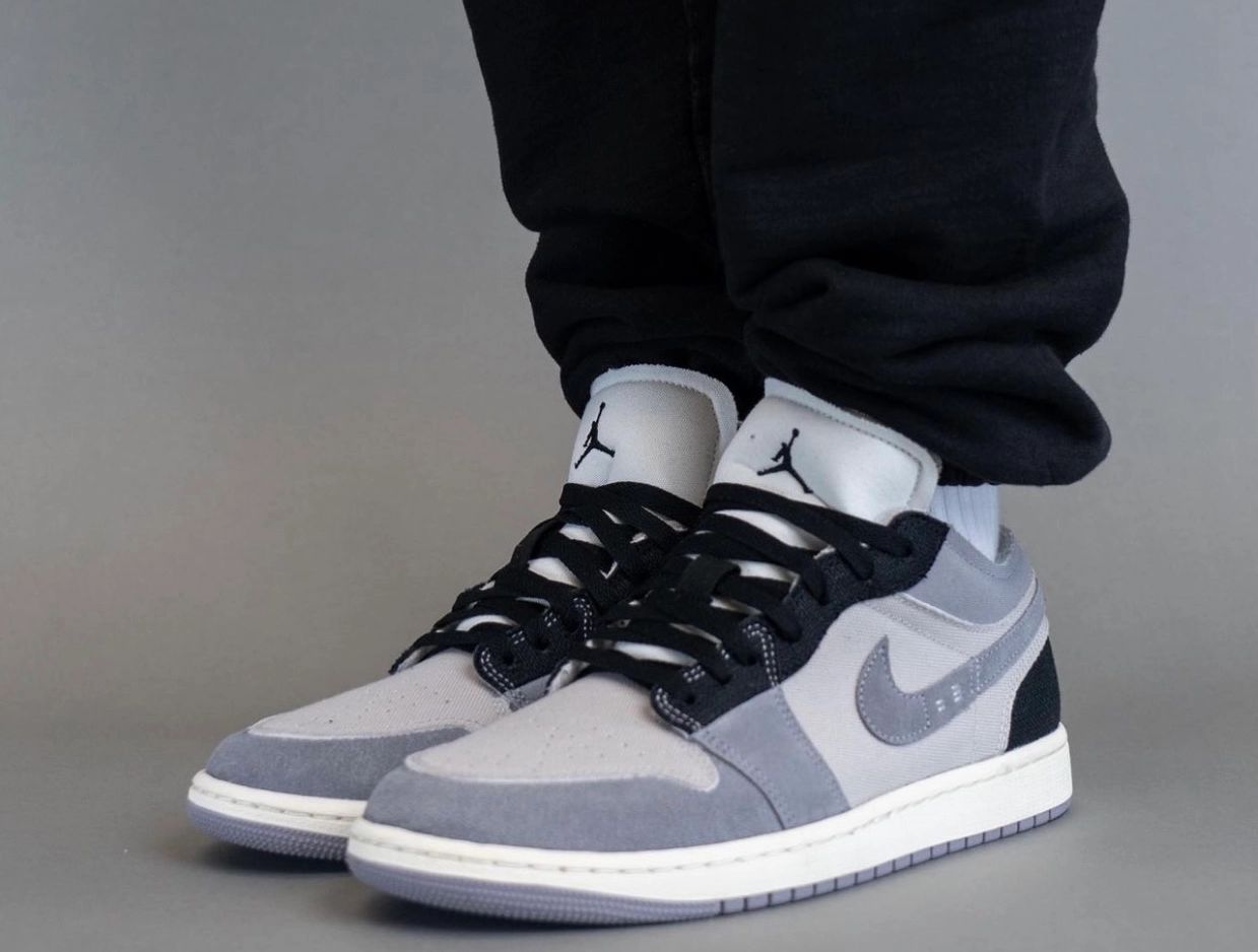 Air Jordan 1 Low Craft Cement Grey DZ4135-002 On-Feet