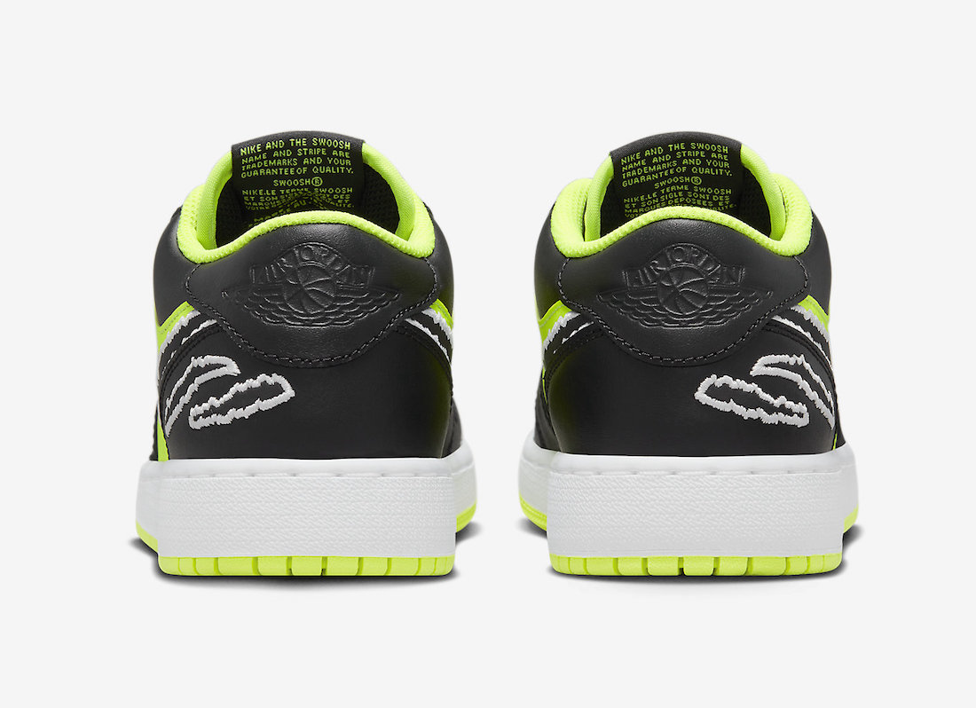 Air Jordan 1 Low SE GS Black Cat Volt Black White DX6666-701 Release Date Info