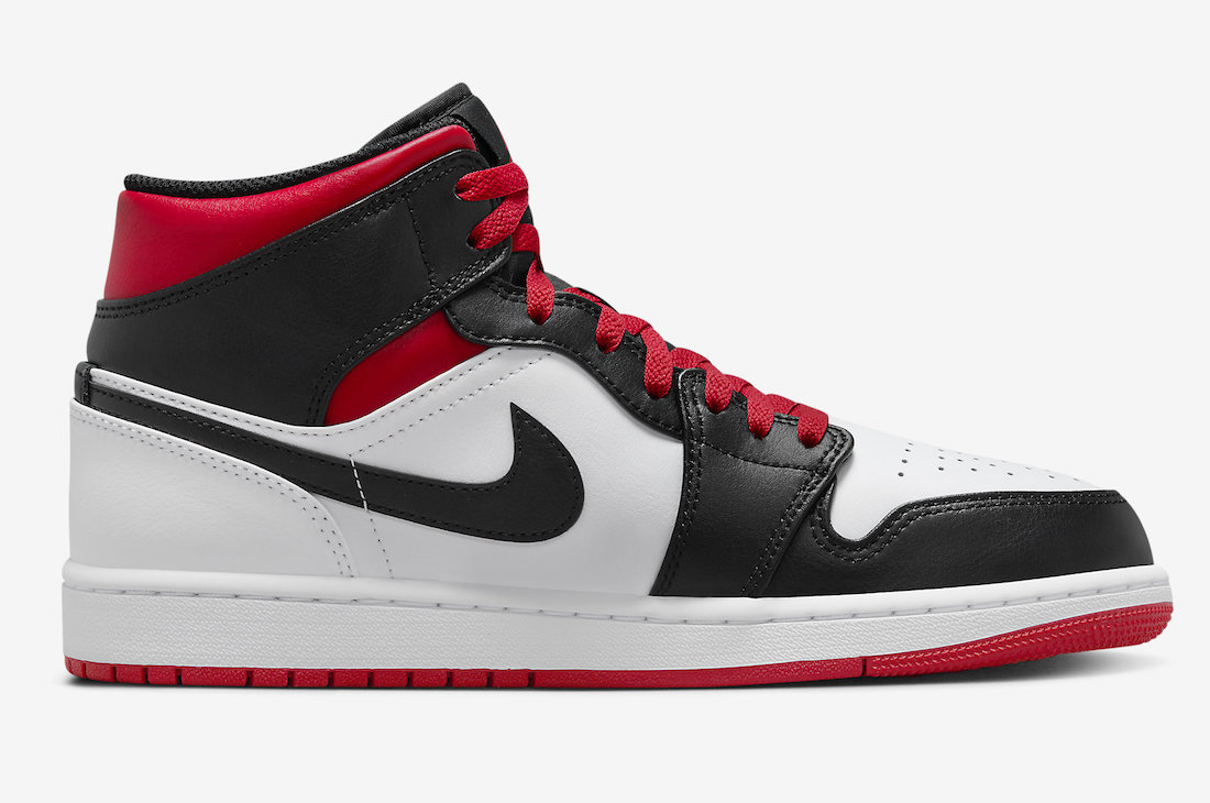air jordan 1 mid white black gym red