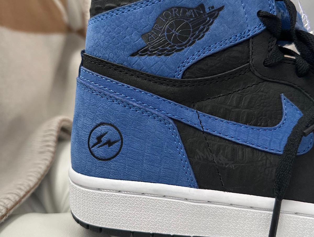 Fragment Air Jordan 1 Croc Black Royal Sample