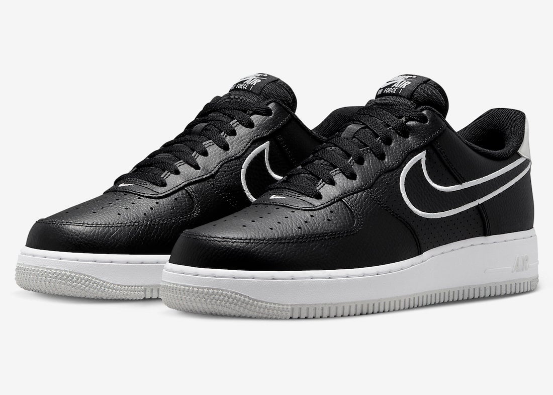 Nike Air Force 1 Low in Black and White with Embroidered Swooshes