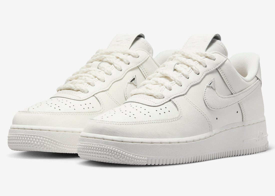 Nike Air Force 1 Low with Chrome Caps on the Swooshes