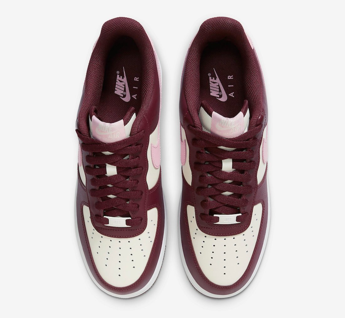 Nike Air Force 1 Low Valentines Day Sail Night Maroon Medium Soft Pink Release Date Info
