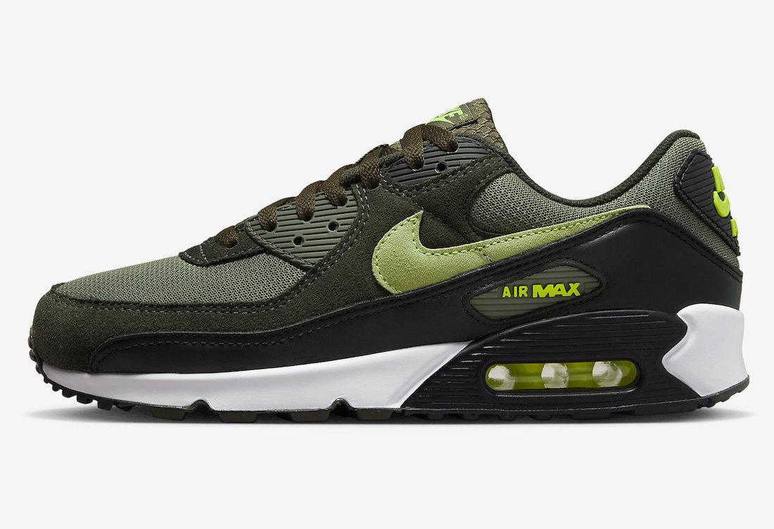 Nike Air Max 90 Medium Olive Volt Sequoia White DQ4071-200 Release Date Info