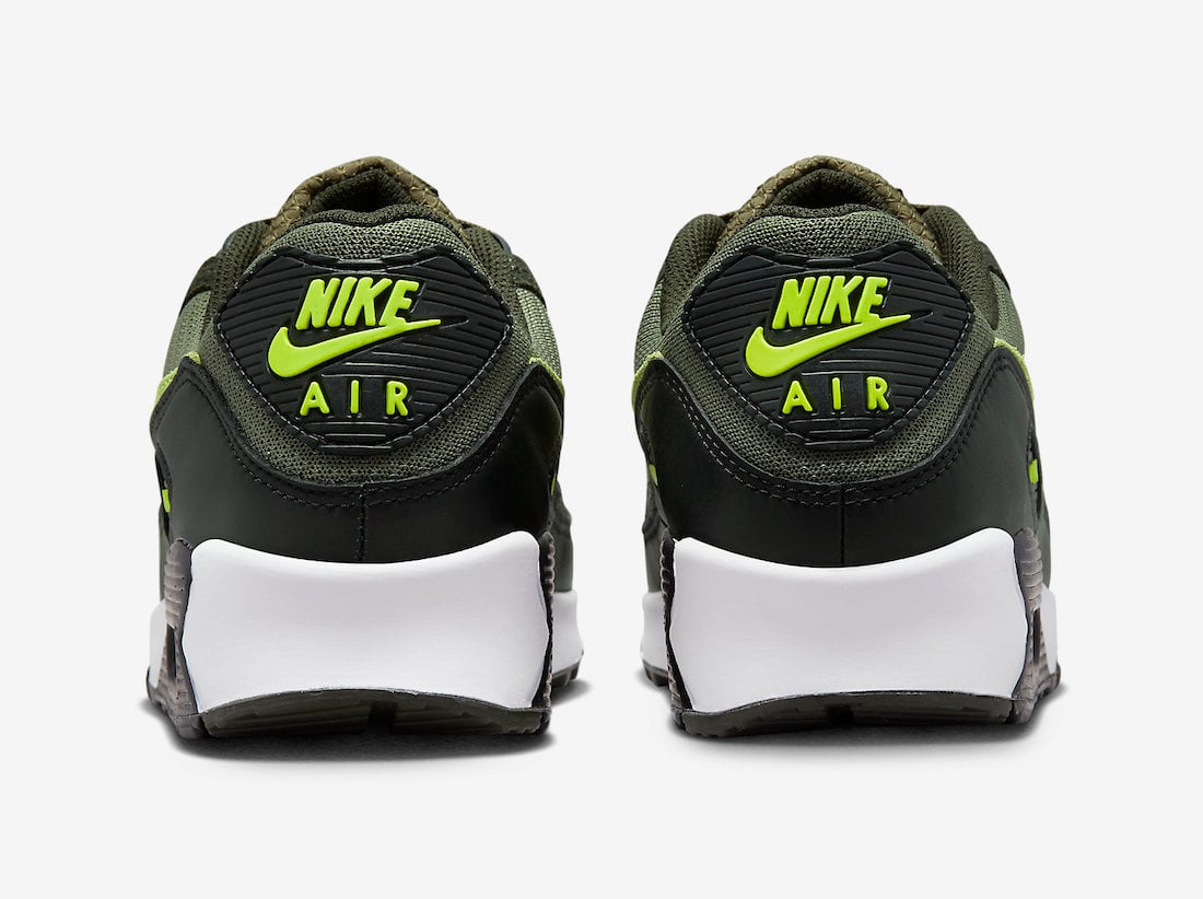 Nike Air Max 90 Medium Olive Volt Sequoia White DQ4071-200 Release Date Info