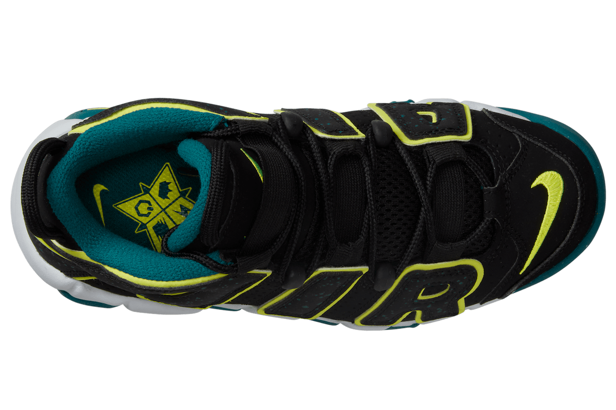 Nike Air More Uptempo GS Black Volt Geode Teal Clear Jade DZ2809-001 Release Date Info