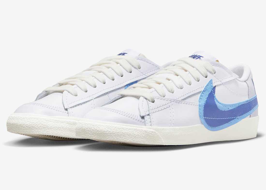 This Nike Blazer Low Jumbo Features Blue Double Swooshes
