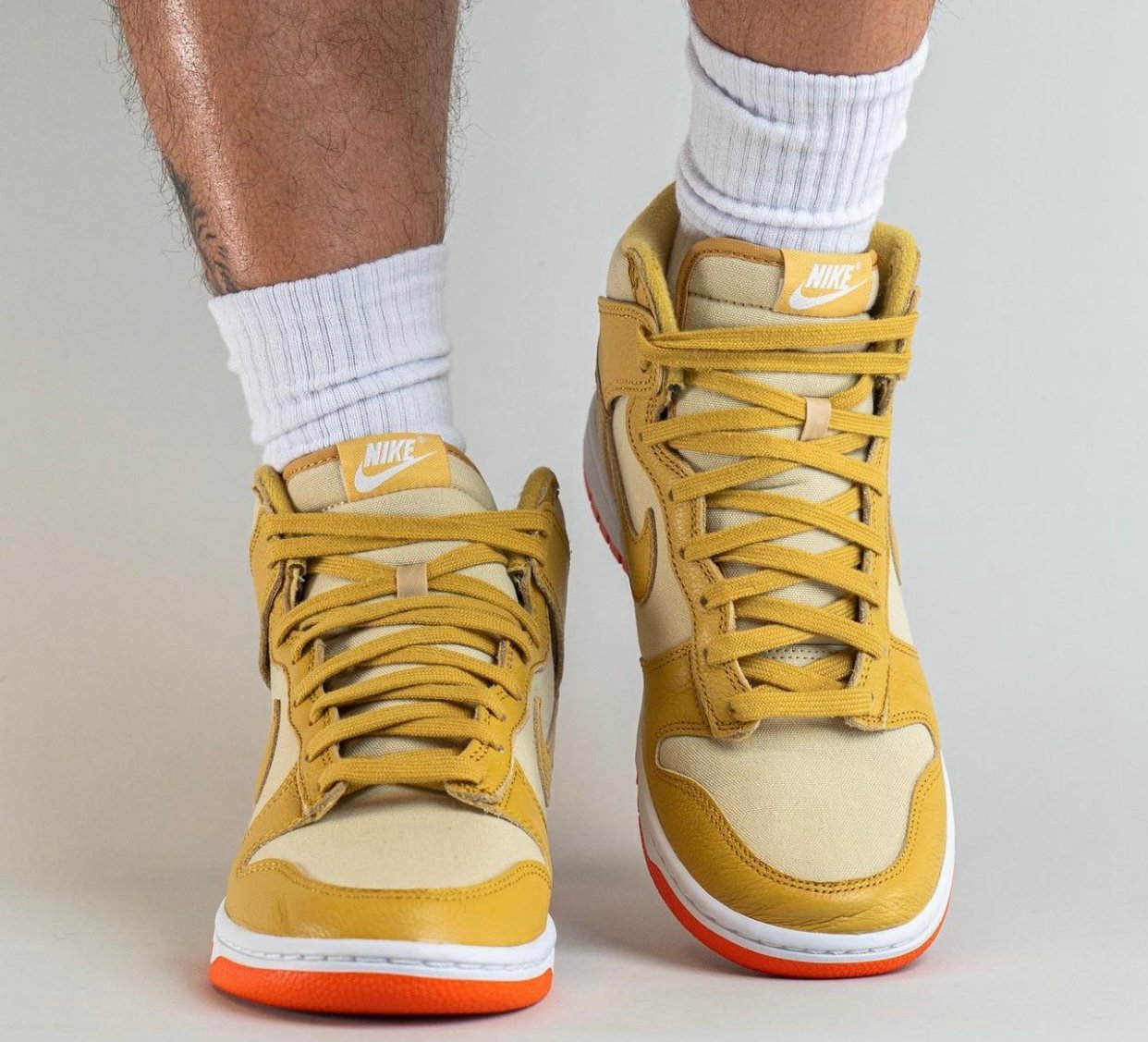 Nike Dunk High Gold Canvas DV7215-700 On-Feet
