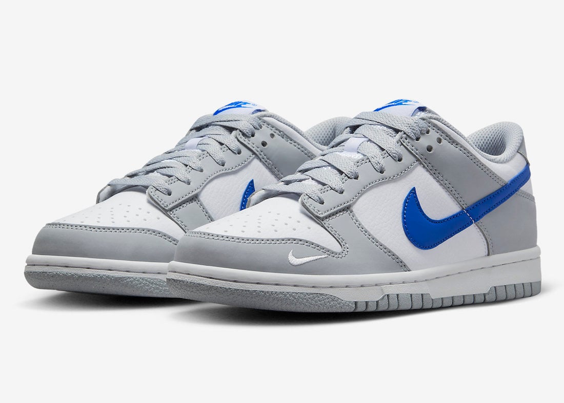 Nike Dunk Low GS in Grey and Royal Blue