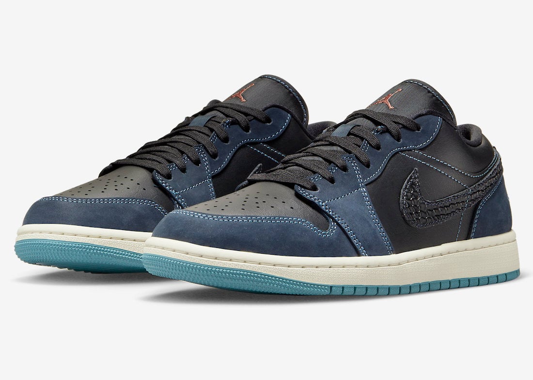 Air Jordan 1 Low in Blue Suede with Removable Pendants