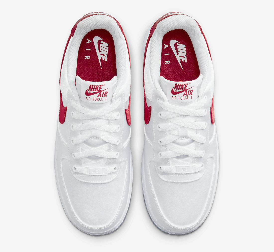 Nike Air Force 1 Low Satin White Red DX6541-100 Release Date Info