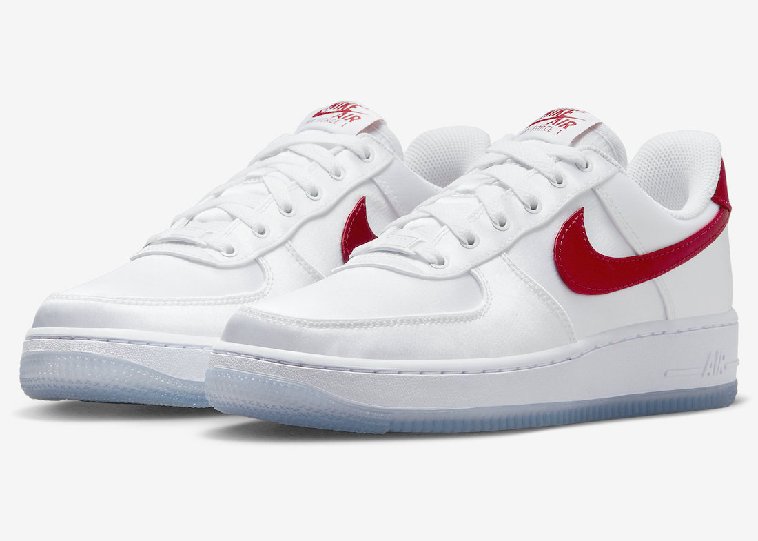 Nike Air Force 1 Low Satin White Red DX6541-100 Release Date Info